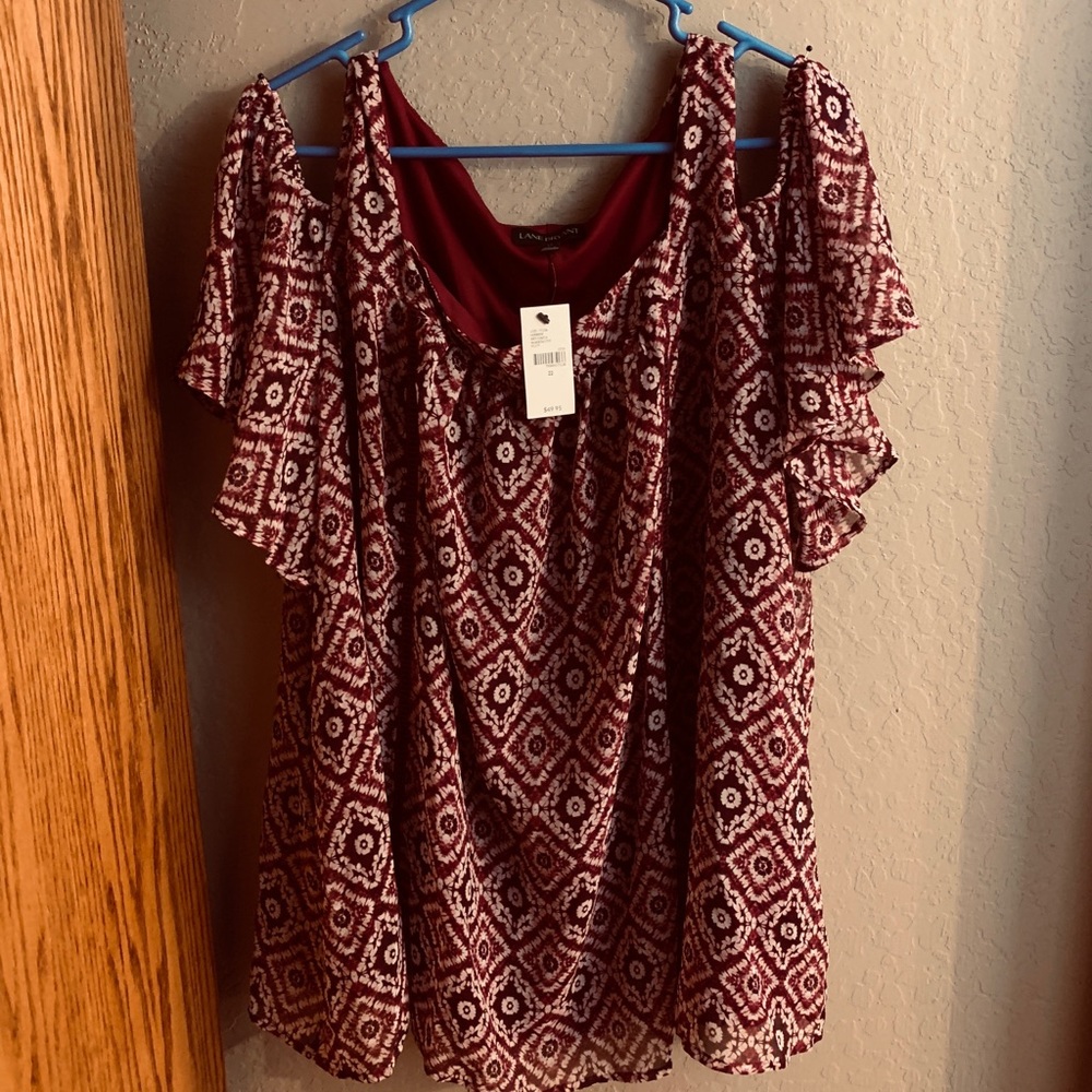 Lane Bryant Maroon Blouse size 22
